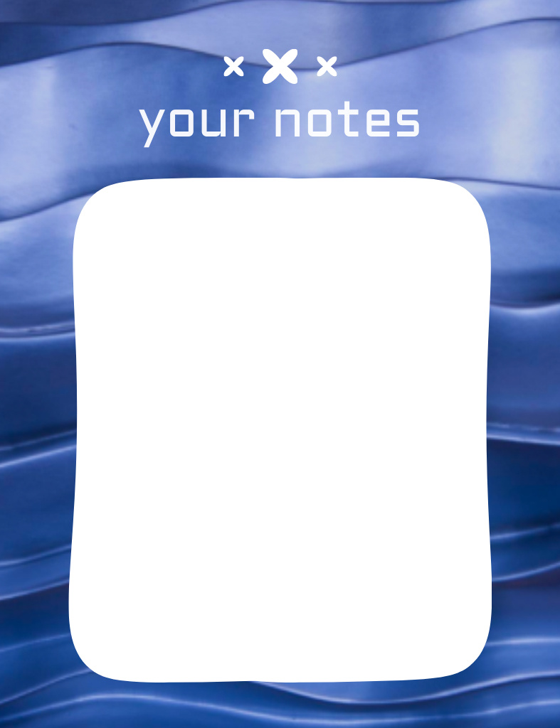 Designvorlage Personal Goals Planner in Blue Waves für Notepad 107x139mm