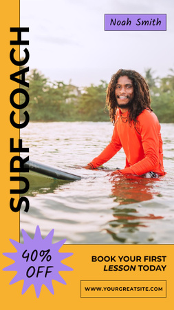 Modèle de visuel Surf Coaching Offer - Instagram Story