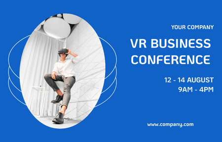 Virtual Business Summit Announcement Invitation 4.6x7.2in Horizontal Design Template