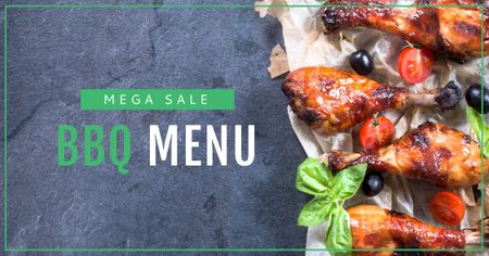 Sale Offer with Barbecue Facebook AD Design Template