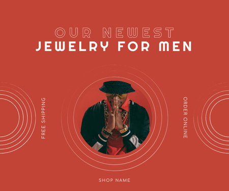 jóias para homens Facebook Modelo de Design