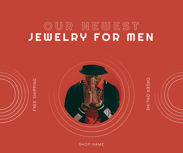 Jewelry for Men Facebook Design Template