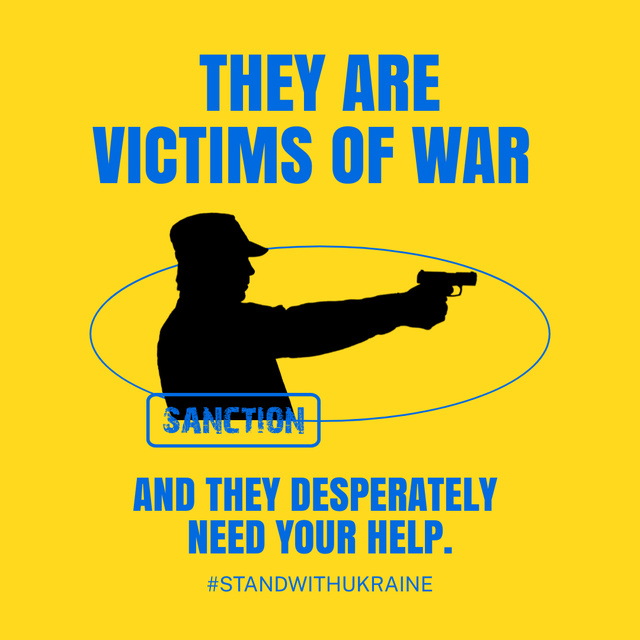 Please Help Victims of War in Ukraine Instagram Tasarım Şablonu