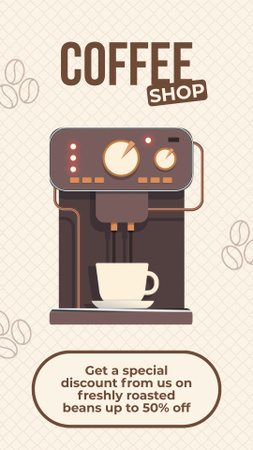 Special Discounts For Fresh Coffee Offer Instagram Story Modelo de Design