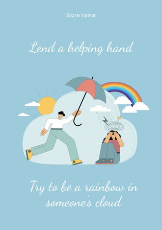 Platilla de diseño Motivation of Lending Helping Hand Poster