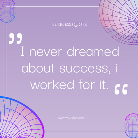 Motivational Business Quote about Work and Success LinkedIn post Šablona návrhu