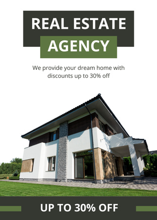 Announcement of Sale of Real Estate with Discount Flayer Design Template