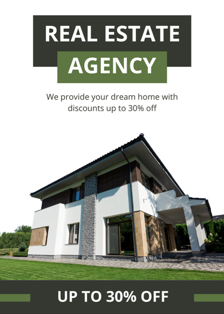 Template di design Announcement of Sale of Real Estate with Discount Flayer