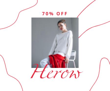 Szablon projektu Fashion Ad with Stylish Woman Large Rectangle