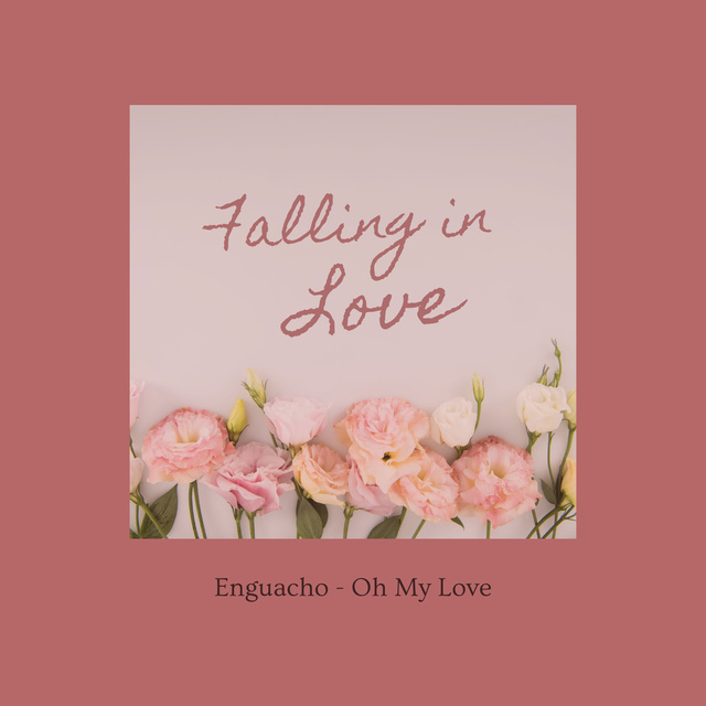 Cute Phrase about Love with Flowers Album Cover tervezősablon