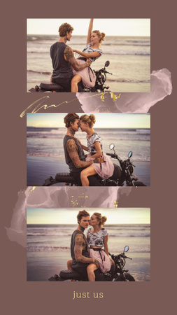 Loving Couple on Motorbike Instagram Story Design Template