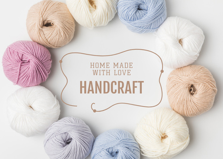 Handmade Knitwear for Home Card Design Template