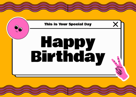 Привітання з днем народження на помаранчевому Card – шаблон для дизайну