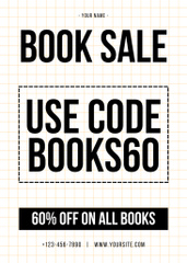 Book Sale Ad with Illustration of Reader