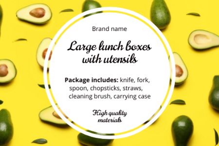 School Food Ad Label – шаблон для дизайна