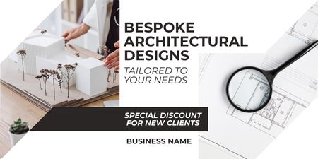 Ontwerpsjabloon van Twitter van Op maat gemaakte architecturale ontwerpen met korting voor klanten