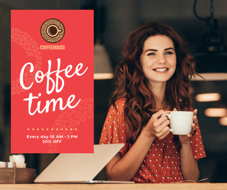 Enjoy Your Coffee Time Facebook Design Template
