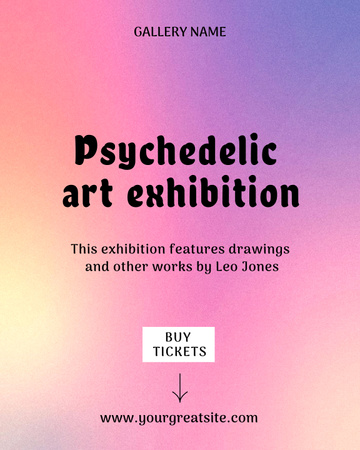 Platilla de diseño Psychedelic Art Exhibition Announcement Poster 16x20in