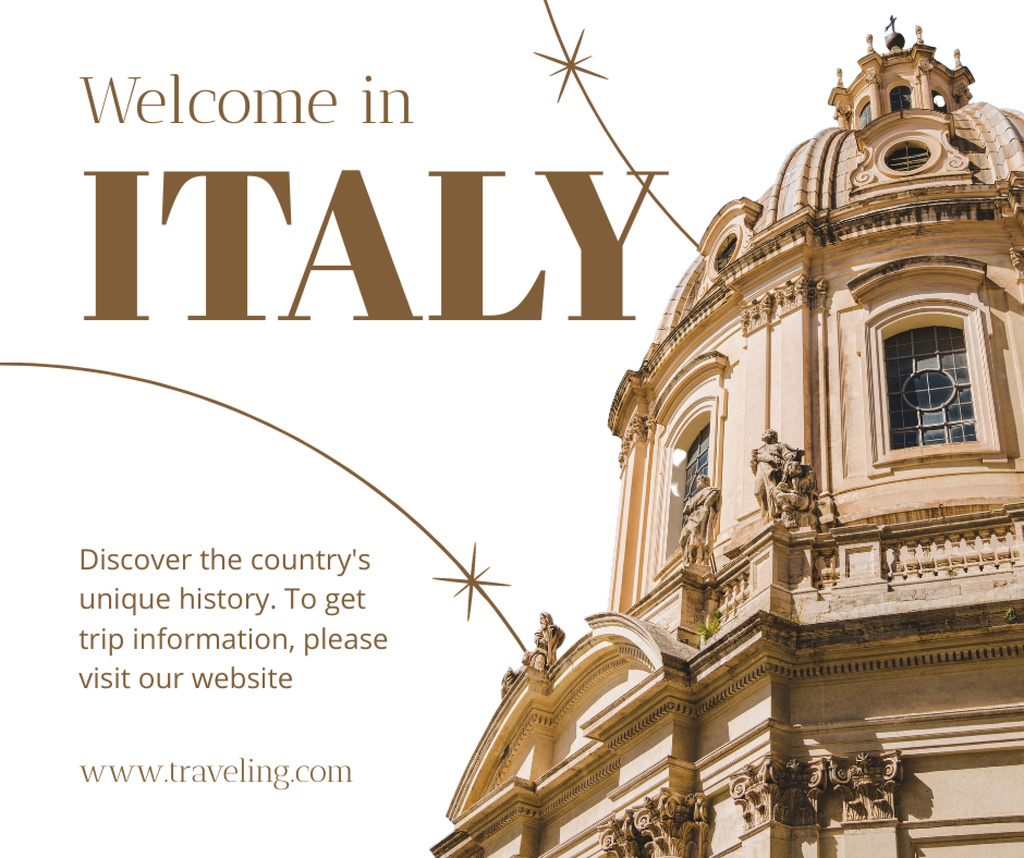 Designvorlage Italy Travel Inspiration für Facebook