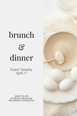 Easter Dinner Announcement with Eggs Flyer 4x6in Design Template