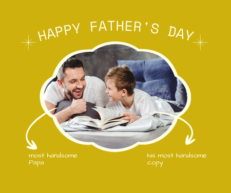 Modèle de visuel Douces salutations pour la fête des pères - Facebook