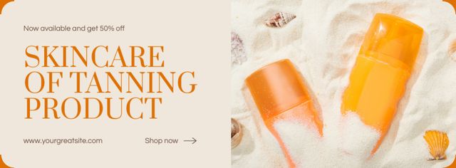 New Arrival Cosmetic Tanning Products Facebook cover Πρότυπο σχεδίασης