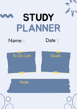 School Study Plan on Blue Schedule Planner Design Template
