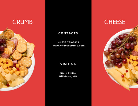 Anúncio de degustação de queijo com uvas e azeitonas Brochure 8.5x11in Modelo de Design