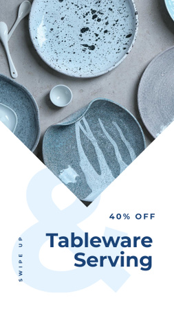Kitchen ceramic tableware Sale Instagram Story Design Template