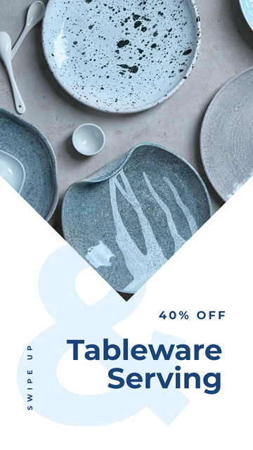 Designvorlage Kitchen ceramic tableware Sale für Instagram Story