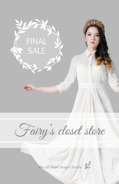 Final Clearance Of Fashionable Clothing In White Flyer 5.5x8.5in Design Template