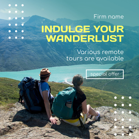 Couple Enjoying the View on Mountains Instagram Design Template
