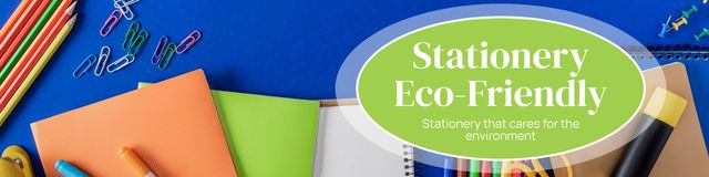 Eco-Friendly Stationery Shop LinkedIn Coverデザインテンプレート