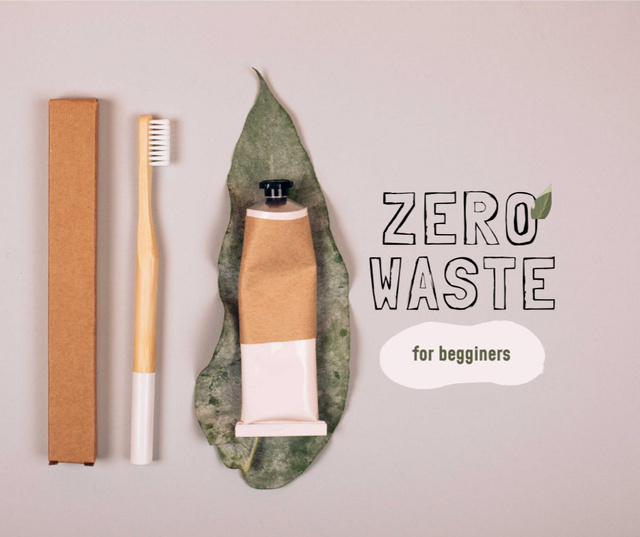 Zero Waste concept with Eco Products Facebookデザインテンプレート