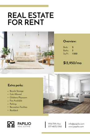 Real Estate Rental Property Cozy Interior Flyer 5.5x8.5in Design Template