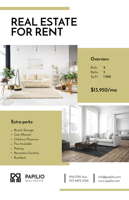 Template di design Real Estate Rental Property Offer with Spacious Apartments Flyer 5.5x8.5in