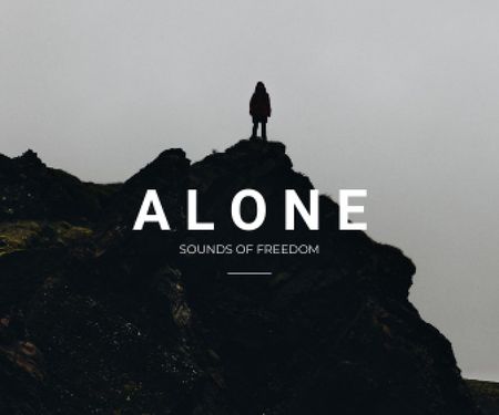Freedom Inspiration with Man on Dark Hill Large Rectangle Design Template