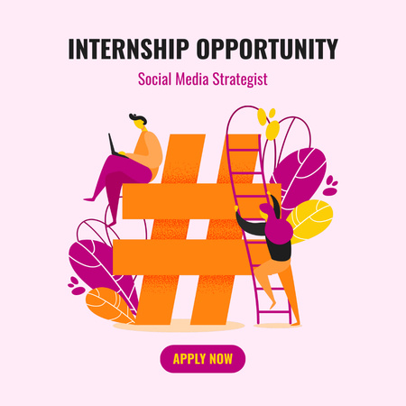 Ontwerpsjabloon van Instagram van Social Media Strategist Internship Opportunity