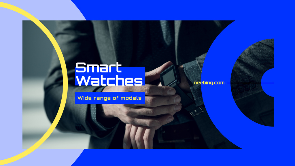 Designvorlage Man Wearing Smart Watch für Youtube