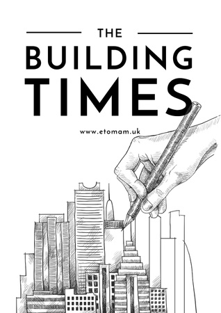 Platilla de diseño Drawing Buildings illustration Poster