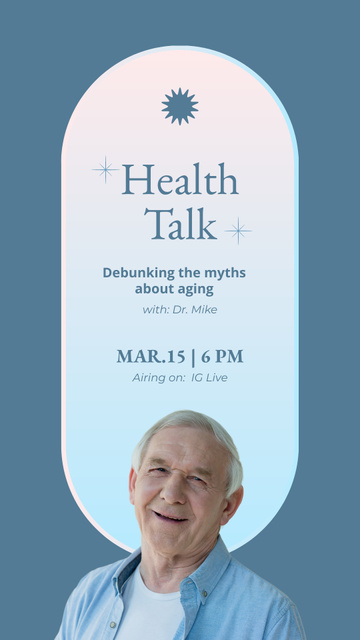 Healthcare Talk About Aging Myths In Blue Instagram Storyデザインテンプレート