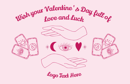 Ontwerpsjabloon van Thank You Card 5.5x8.5in van Love Wishes on Valentine's Day
