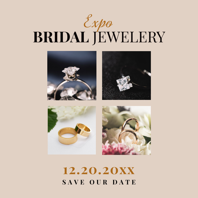 Bridal Jewelry Collection Announcement Instagram Šablona návrhu