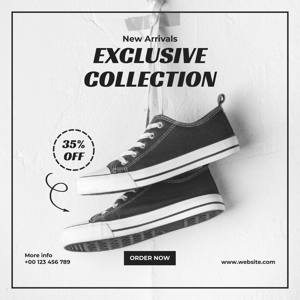 Ontwerpsjabloon van Instagram van Exclusive Shoes Collection Offer with Sneakers