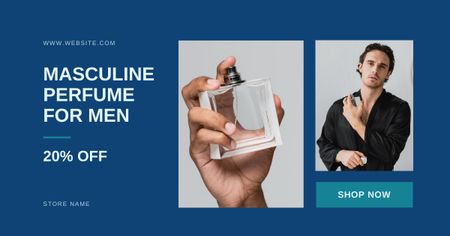 Masculine Fragrance Sale Announcement Facebook AD Design Template