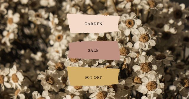 Garden Sale Discount Offer Announcement Facebook ADデザインテンプレート