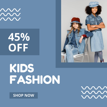 Kids Fashion Clothes Sale Ad Instagram Design Template