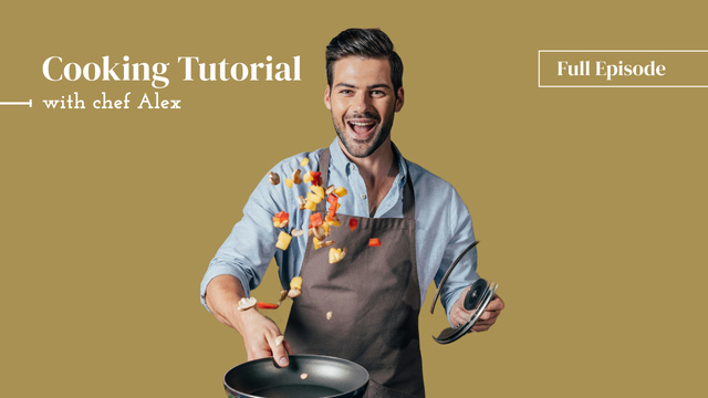 Education Channel: Hobbies Cooking Youtube Thumbnail Design Template