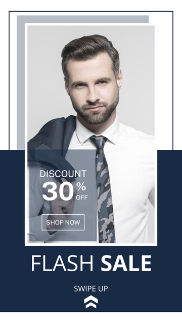 Flash Sale Announcement With Discount For Formal Suit Instagram Story Šablona návrhu