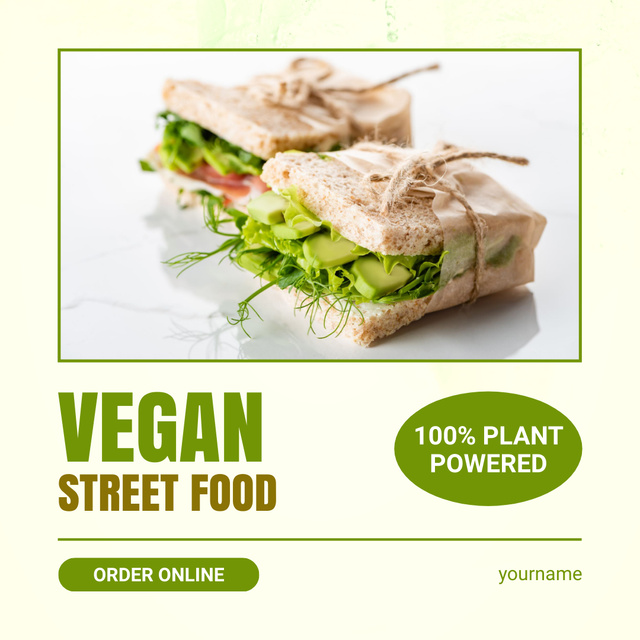 Ontwerpsjabloon van Instagram van Vegan Street Food Ad